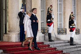 Monglolia President arrives at the Elysee for a State Dinner - Paris