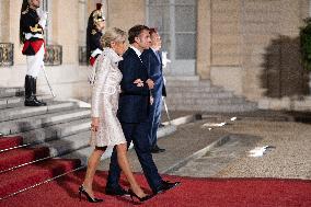 Monglolia President arrives at the Elysee for a State Dinner - Paris