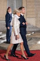 Monglolia President arrives at the Elysee for a State Dinner - Paris