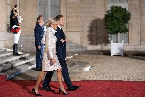 Monglolia President arrives at the Elysee for a State Dinner - Paris