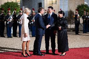 Monglolia President arrives at the Elysee for a State Dinner - Paris