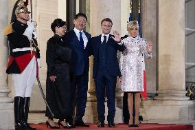 Monglolia President arrives at the Elysee for a State Dinner - Paris