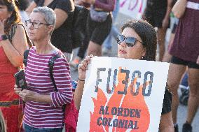 Anti-colonial Demonstration On Hispanic Heritage Day In Barcelona.