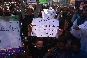 Pro Palestine Protests In Kashmir