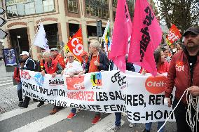 Inter-Union Strike And Mobilization For Wages - Lille