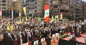 Pro-Hamas rally by Hezbollah