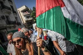 Tunisians March In Support Of Palestinians Amid Hamas-Israel Conflict In Tunis