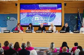 The Press Conference Of The Campaign #iononaspetto For Breast Cancer Prevention At Palazzo Lombardia In Milan