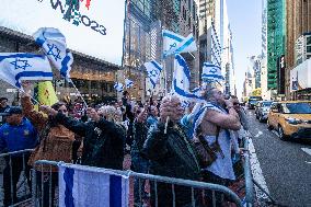 (FOCUS) U.S.-NEW YORK-ISRAELI-PALESTINIAN CONFLICT-RALLY