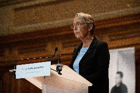 Elisabeth Borne Attends Samuel Paty Prize Ceremony At La Sorbonne - Paris