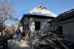 Aftermath of Russian shelling of Izmail in Odesa Region