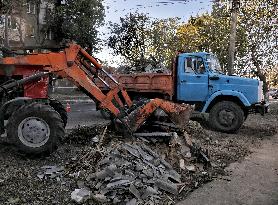 Aftermath of Russian shelling of Izmail in Odesa Region