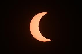 Solar Eclipse Seen From Brazil In The City Of Brasilia