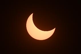 Solar Eclipse Seen From Brazil In The City Of Brasilia