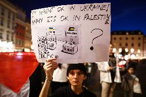 Solidarity With Palestine Demonstration In Krakow, Poland