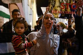 Solidarity With Palestine Demonstration In Krakow, Poland