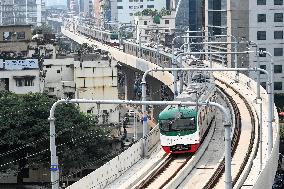 Metro Rail Runs In Dhaka, Bangladesh
