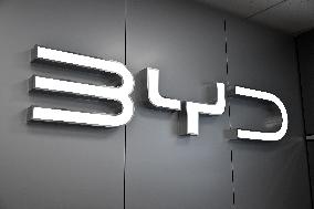 BYD Auto Japan signage and logo