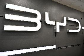 BYD Auto Japan signage and logo