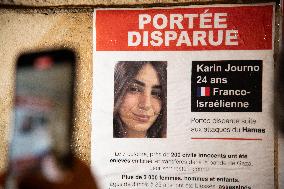 Posters Of Israeli Hostages Put up On Walls - Paris