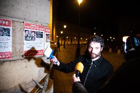 Posters Of Israeli Hostages Put up On Walls - Paris