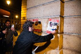 Posters Of Israeli Hostages Put up On Walls - Paris