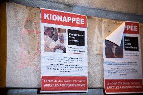 Posters Of Israeli Hostages Put up On Walls - Paris