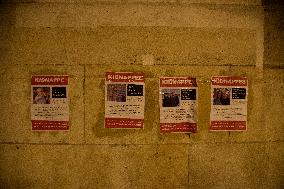 Posters Of Israeli Hostages Put up On Walls - Paris