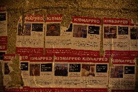 Posters Of Israeli Hostages Put up On Walls - Paris