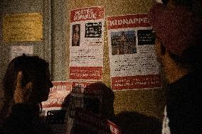 Posters Of Israeli Hostages Put up On Walls - Paris