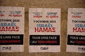 Posters Of Israeli Hostages Put up On Walls - Paris