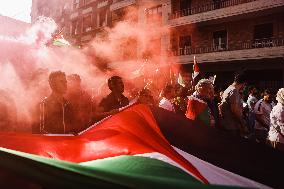 Demonstration In Support Of Palestine In Milan, Italy