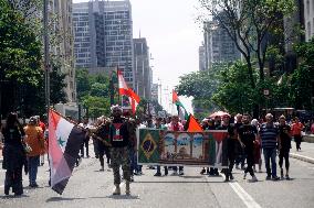 Pro-Palestinian Demonstration In Sao Paulo