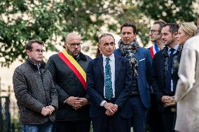 Eric Zemmour And Marion Marechal At A Tribute To Samuel Paty - Paris