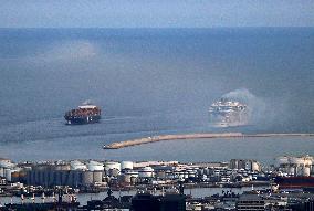 Divers ships in the port of Barcelona