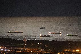 Divers ships in the port of Barcelona
