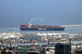 Divers ships in the port of Barcelona