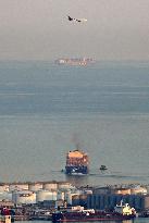 Divers ships in the port of Barcelona