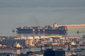 Divers ships in the port of Barcelona