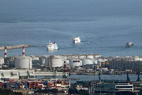 Divers ships in the port of Barcelona