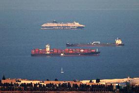 Divers ships in the port of Barcelona