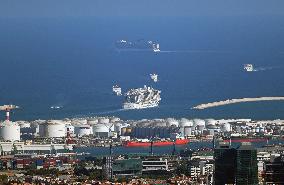 Divers ships in the port of Barcelona