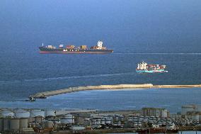 Divers ships in the port of Barcelona