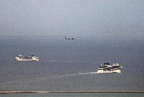 Divers ships in the port of Barcelona