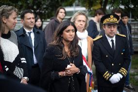 Prisca Thevenot Attends Tribute To Samuel Paty And Dominique Bernard - Sevres