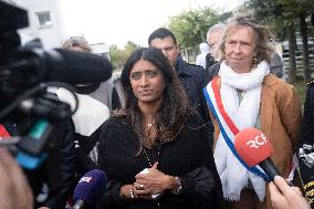 Prisca Thevenot Attends Tribute To Samuel Paty And Dominique Bernard - Sevres