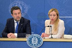 ITALY-ROME-2024 BUDGET-APPROVAL-PRESS CONFERENCE