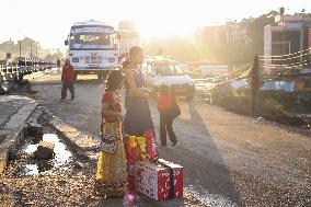 People Leaving Kathmandu For Dashain Festival.