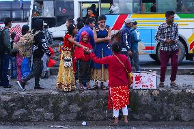 People Leaving Kathmandu For Dashain Festival.