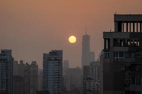 Buildings at Sunset in Shanghai, China